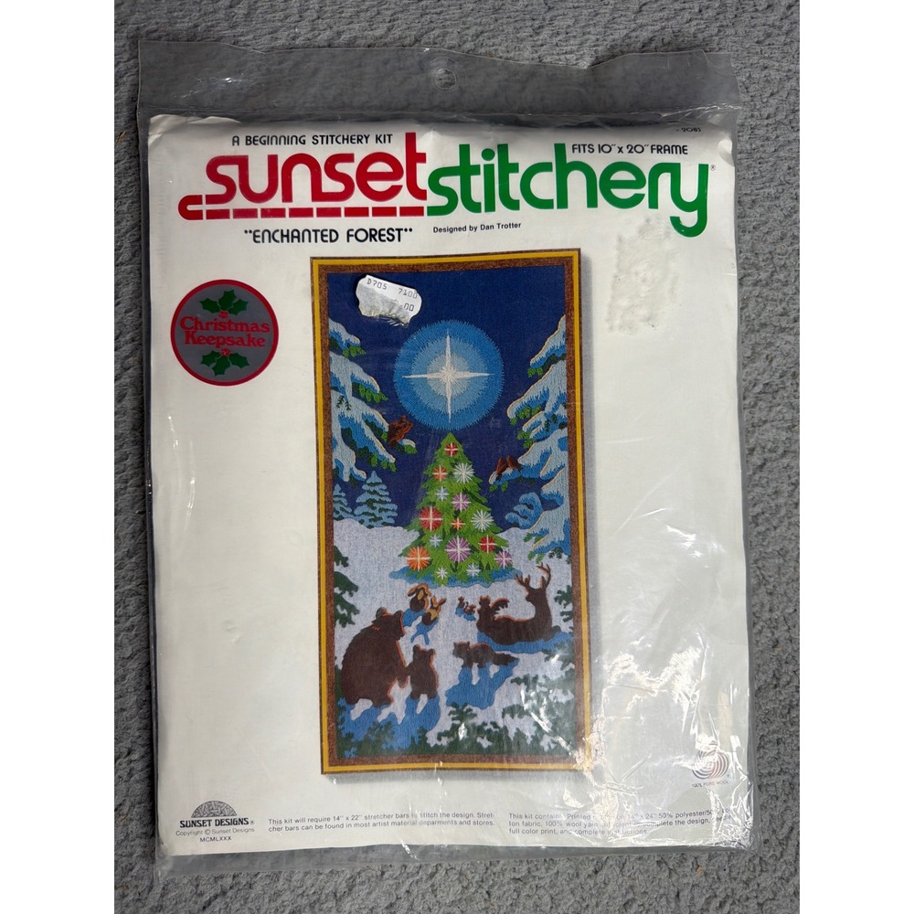 NWT Vintage 1980 Sunset Stitchery Enchanted Forest Crewel Kit 2083 Dan Trotter